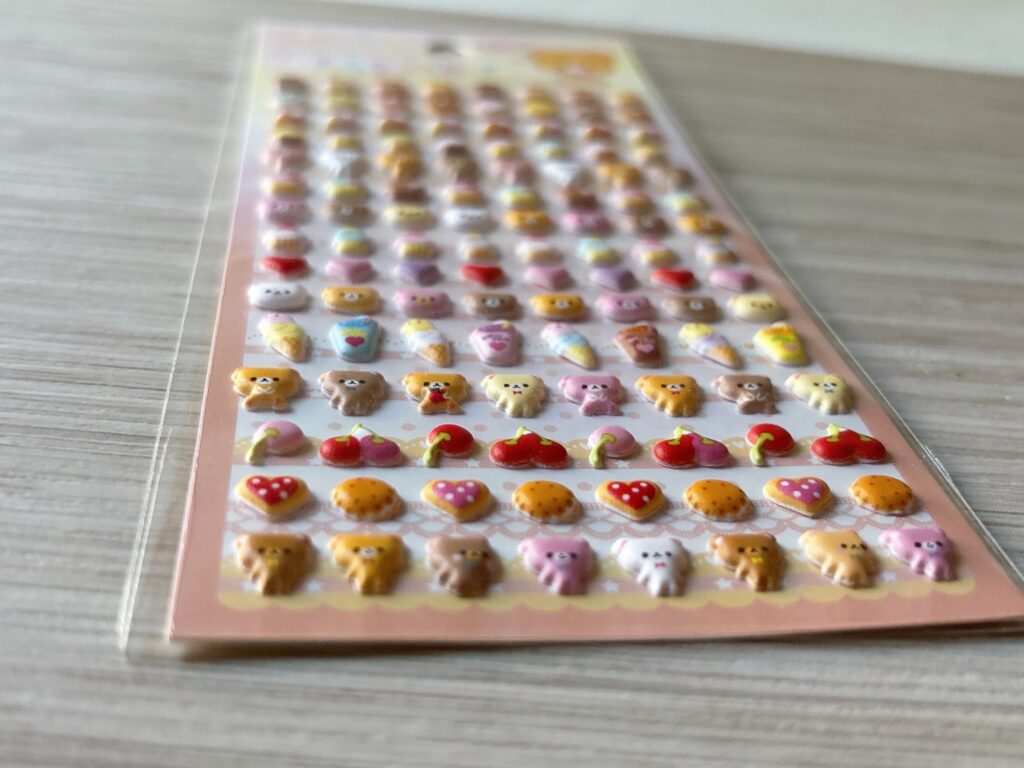 立体感のある100均ぷくぷくシールの質感がわかる画像